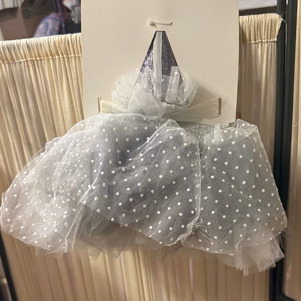 NWTWonder Nation Glittery Silver Party Hat with White Tutu for 1st Birthday 🎊 🎈🎂